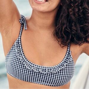 aerie Seersucker Gingham Scoop Neck Bikini Top | NWOT